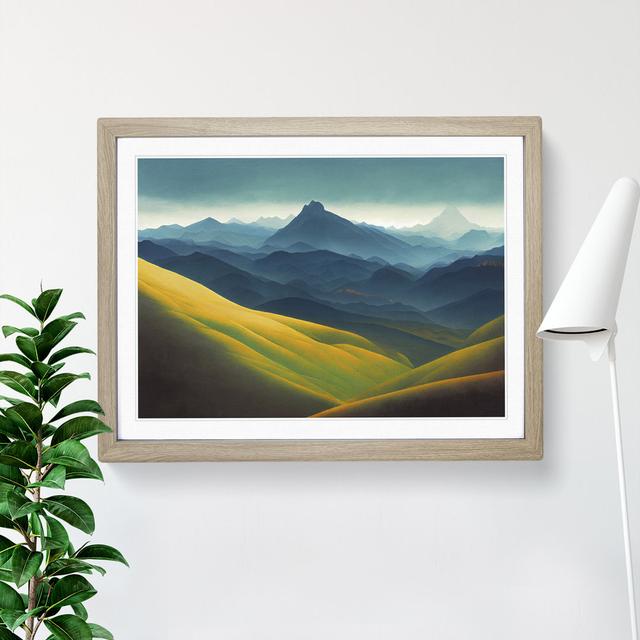 Joyous Mountain Landscape - Single Picture Frame Painting Alpen Home Frame Colour: Oak, Size: 25cm H x 34cm W x 2cm D on Productcaster.