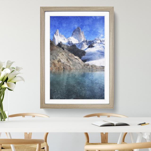 Glacier in Argentina - Picture Frame Painting East Urban Home Frame Option: Oak Framed, Size: 48cm H x 36cm W x 2cm D on Productcaster.