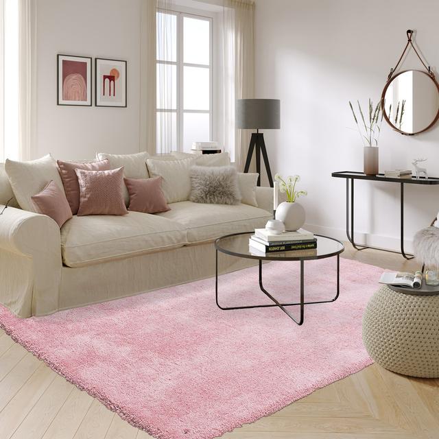 Solid Colour Hand Tufted Pink Area Rug Tom Tailor Rug Size: Rectangle 85 x 155cm on Productcaster.