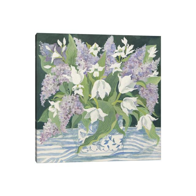 Lilac and Tulips by Jennifer Abbott - Wrapped Canvas Painting ClassicLiving Size: 66.04cm H x 66.04cm W x 1.91cm D on Productcaster.