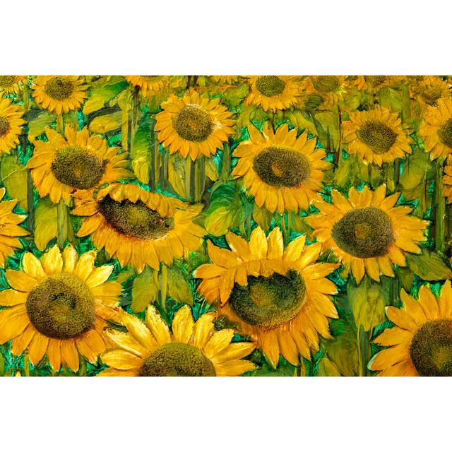 Revis Vintage Sunflower Oil Painting - Wrapped Canvas Painting Brambly Cottage Size: 51cm H x 76cm W x 3.8cm D on Productcaster.