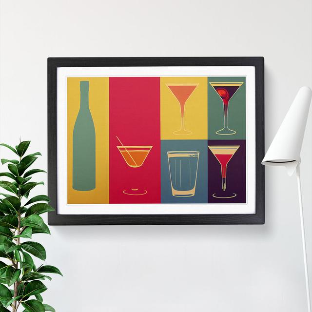 Retro Cocktail Vol.2 - Picture Frame Painting Marlow Home Co. Frame Colour: Black Framed, Size: 46cm H x 64cm W x 2cm D on Productcaster.