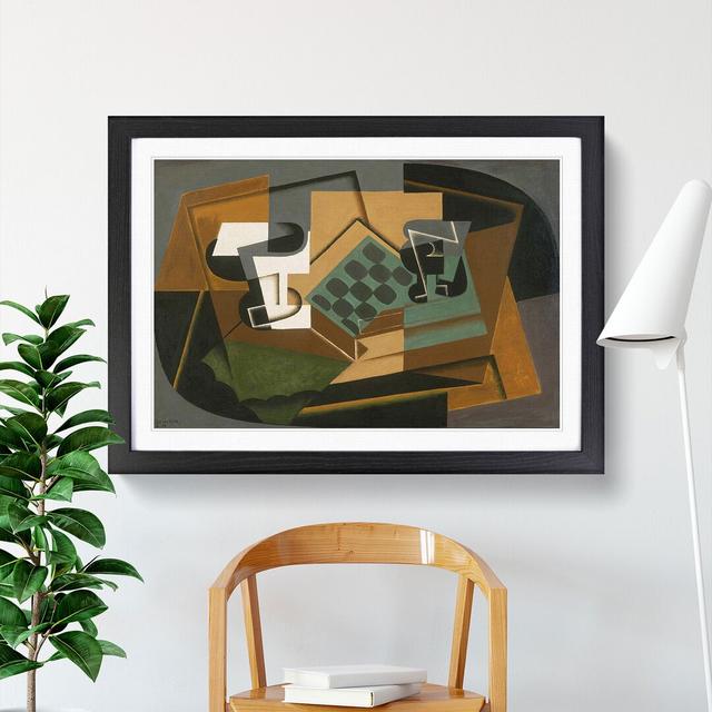 Chessboard and Glass by Juan Gris - Picture Frame Graphic Art East Urban Home Frame Option: Black Framed, Size: 36cm H x 48cm W x 2cm D on Productcaster.