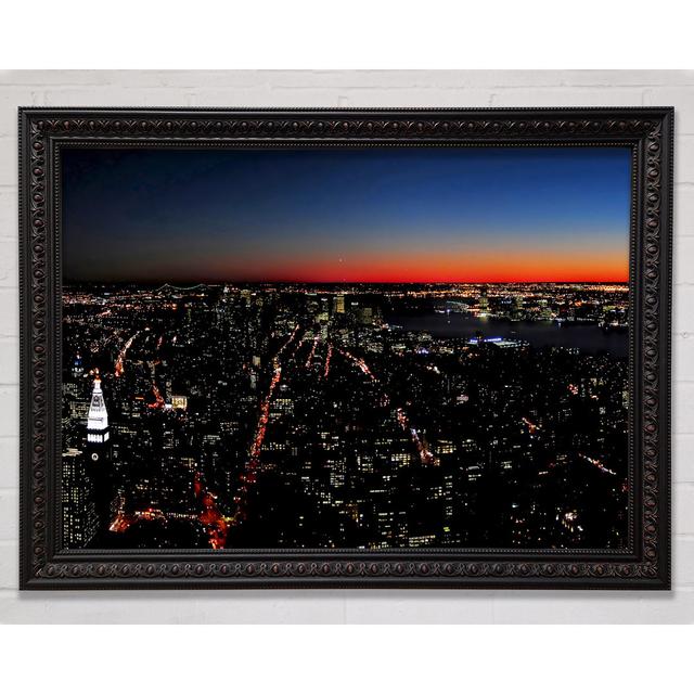 Empire State Building Glow - Single Picture Frame Art Prints Ebern Designs Format: Black Walnut Framed Paper, Size: 84.1cm H x 118.9cm W x 3cm D on Productcaster.