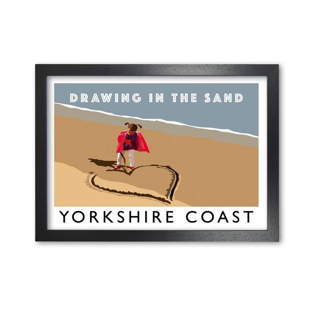 Drawing in The Sand Yorkshire Coast by Richard O'Neill - Picture Frame Graphic Art Print on Paper 17 Stories Size: 594 cm H x 814 cm W, Frame Options: on Productcaster.