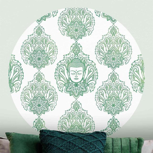 Jaren Matte Peel and Stick Mural Latitude Vive Colour: White/Green, Size: 175cm L x 175cm W on Productcaster.