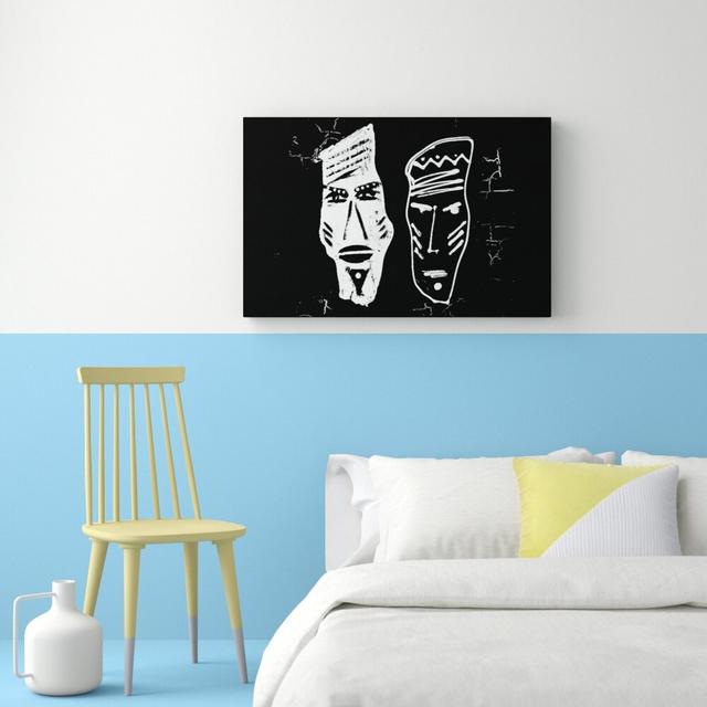 Mask of Two Sides Ethnic - Wrapped Canvas Graphic Art Print East Urban Home Size: 66 cm H x 101.6 cm W x 4.4 cm D on Productcaster.