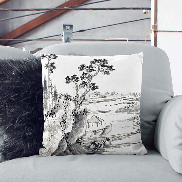 Landscape Vol.8 by Shen Zhou Cushion with Filling East Urban Home Size: 55cm H x 55cm W x 20cm D, Backing Colour: Black on Productcaster.