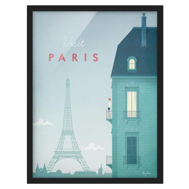 Picture With Frame - Travel Poster - Paris - Portrait 4:3 - A Maturi Frame Option: Black Framed, Size: 55cm H x 40cm W x 2cm D on Productcaster.