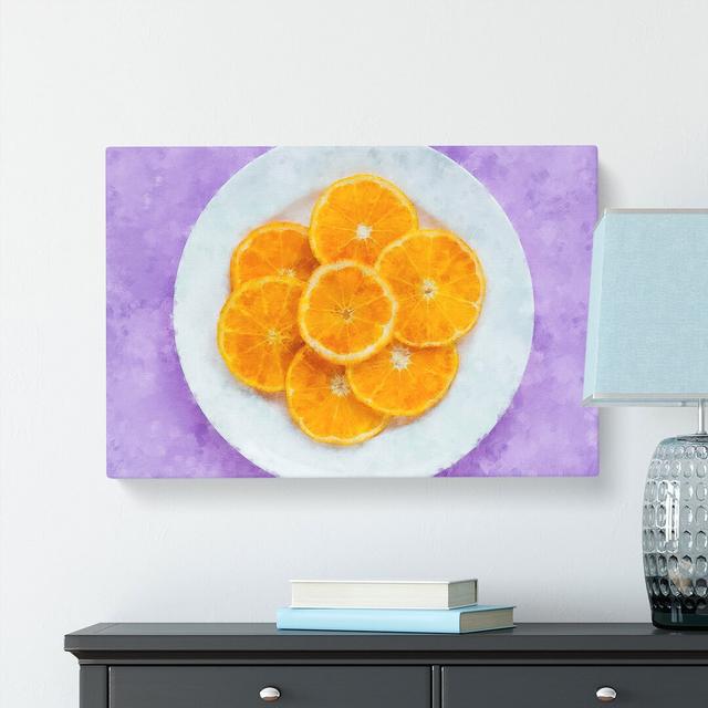 Slices of the Orange Painting - Wrapped Canvas Graphic Art Print East Urban Home Size: 35cm H x 50cm W x 3cm D on Productcaster.