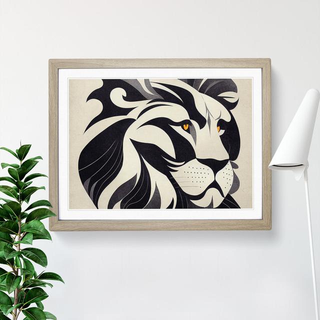 Lion Deco Vol.2 Abstract - Picture Frame Graphic Art 17 Stories Size: 25cm H x 34cm W, Frame Colour: Grey on Productcaster.