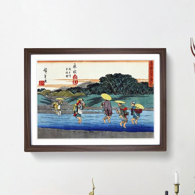 Fujieda by Utagawa Hiroshige - Picture Frame Painting Print East Urban Home Frame Option: Walnut Framed, Size: 36cm H x 48cm W x 2cm D on Productcaster.