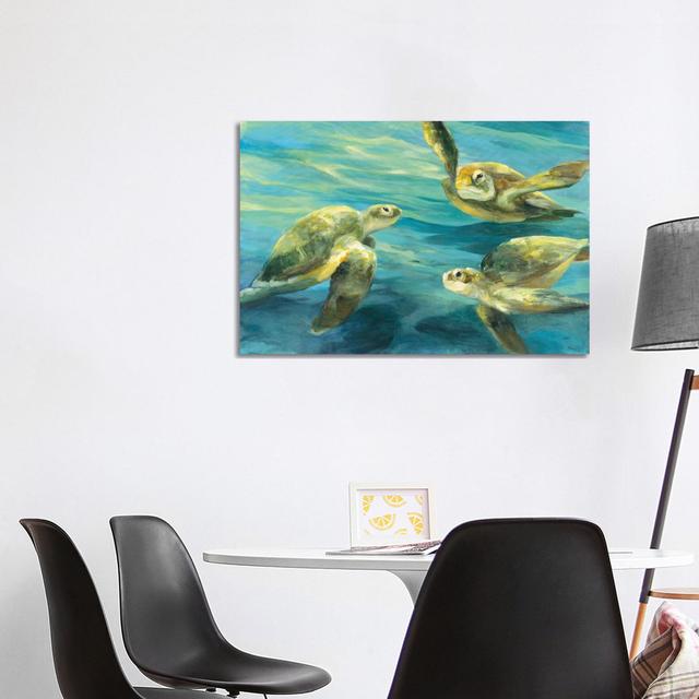 Sea Turtles by Julia Purinton - Wrapped Canvas Print 17 Stories Size: 66.04cm H x 101.6cm W x 1.91cm D on Productcaster.