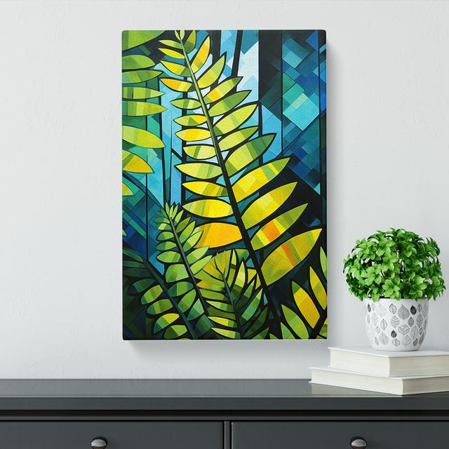 Fern Leaf Cubism No.2 - Print Brambly Cottage Size: 76cm H x 50cm W x 3cm D on Productcaster.