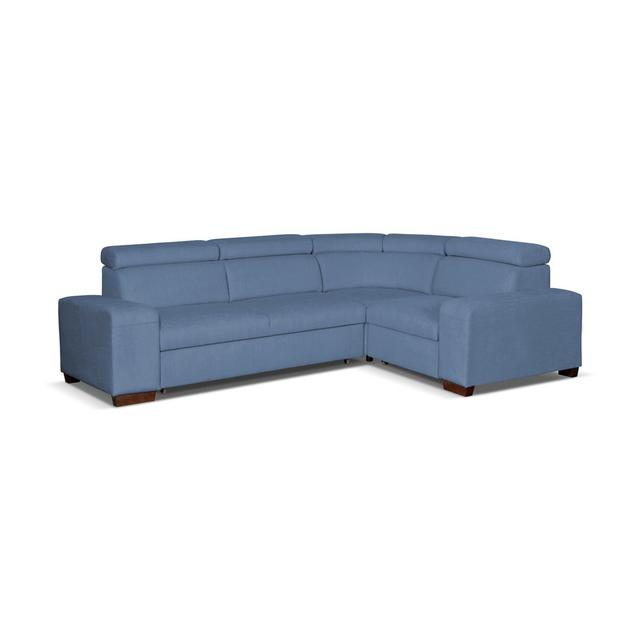 Ecksofa Kalinda mit Bettfunktion Brayden Studio Polsterfarbe: Blau, Ausrichtung: Rechts ausgerichtet on Productcaster.