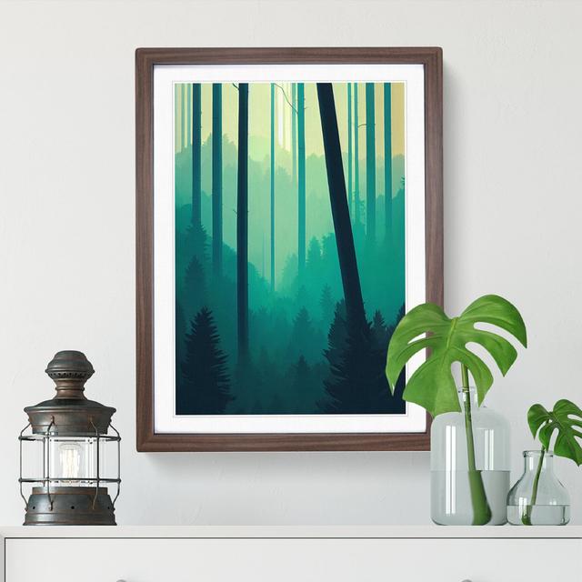 Serene Forest - Picture Frame Graphic Art Alpen Home Size: 64cm H x 46cm W x 2cm D, Frame Colour: Brown Framed on Productcaster.