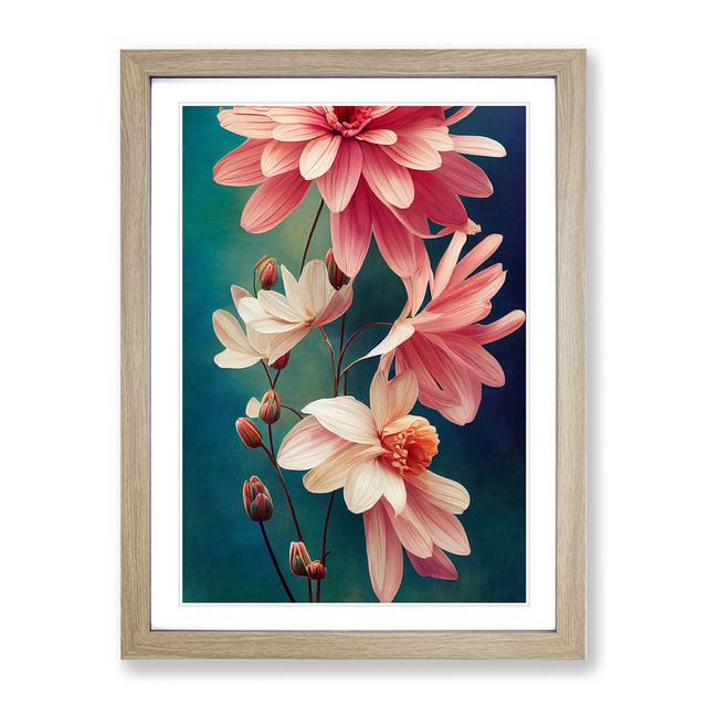 XV1022-3418X Peaceful Flower Scene - 17 Stories Format: Oak Framed, Size: 66cm H x 48cm W on Productcaster.