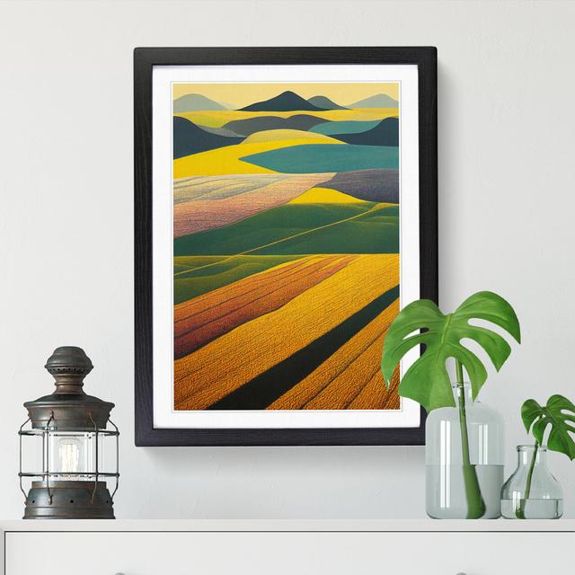 Wheat Field Stripes Vol.1 - Single Picture Frame Print Marlow Home Co. Frame Option: Oak, Size: 34cm H x 25cm W x 2cm D on Productcaster.