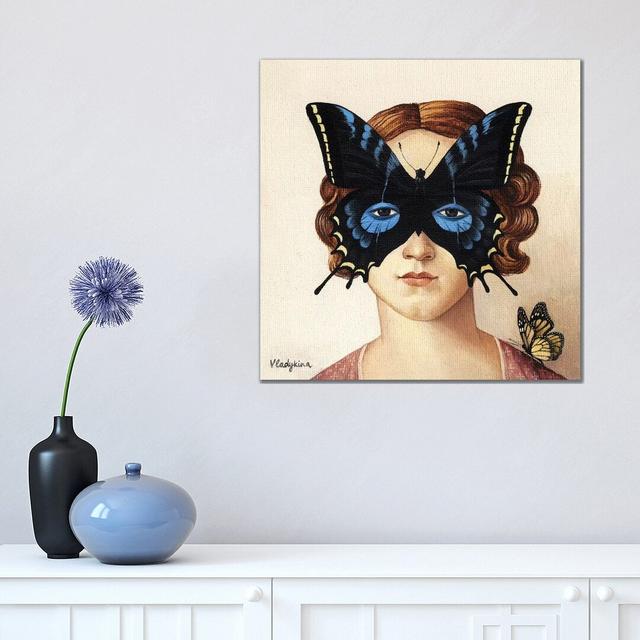 Butterfly by Foxy & Paper - Wrapped Canvas Art Prints Happy Larry Size: 45.72cm H x 45.72cm W on Productcaster.