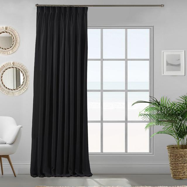 Vorhang mit Zwickelfalte (1 Stück), blickdicht Lilijan Home & Curtain Vorhang-Farbe: Schwarz, Vorhanggröße: 65 cm Breite x 245 cm Fallhöhe on Productcaster.