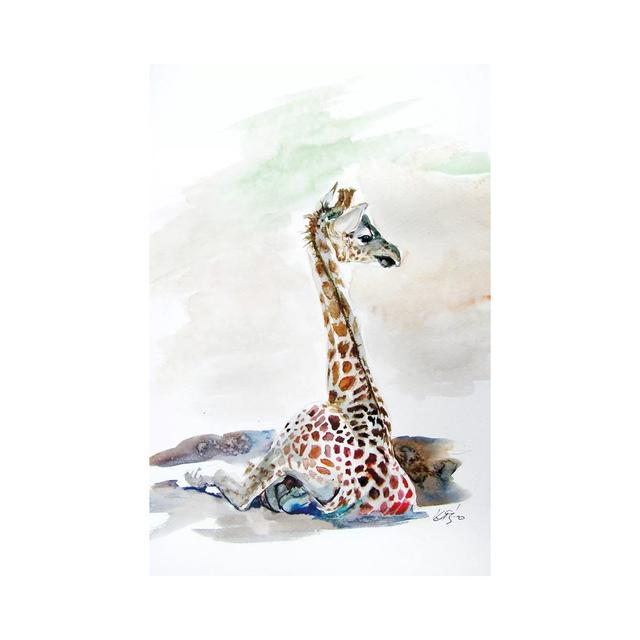 Sitting Giraffe by Anna Brigitta Kovacs - Wrapped Canvas Graphic Art Latitude Vive Size: 66.04cm H x 45.72cm W x 3.81cm D on Productcaster.