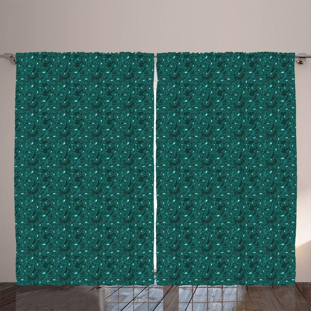 Rustic curtain, baroque inspired foliage, teal ColorD Shower Curtain on Productcaster.