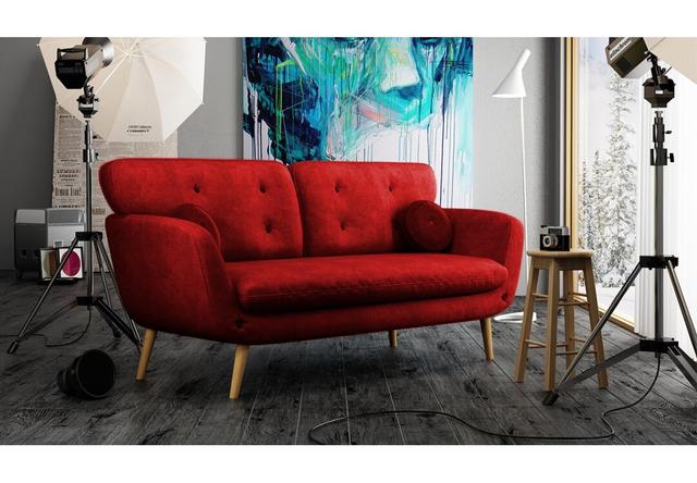 Destini 3 Seater Sofa George Oliver Upholstery: Red on Productcaster.