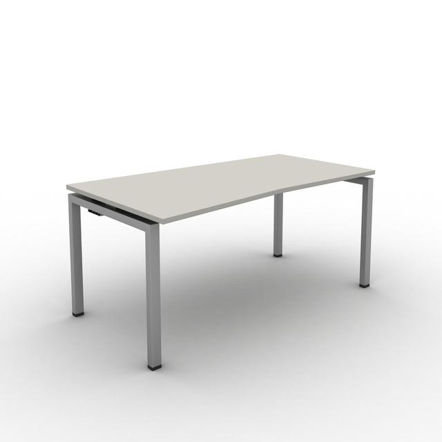 Grazian Desk Ebern Designs Frame Colour: Silver, Top Colour: Dove Grey, Size: 73cm H x 120cm W x 90cm D on Productcaster.