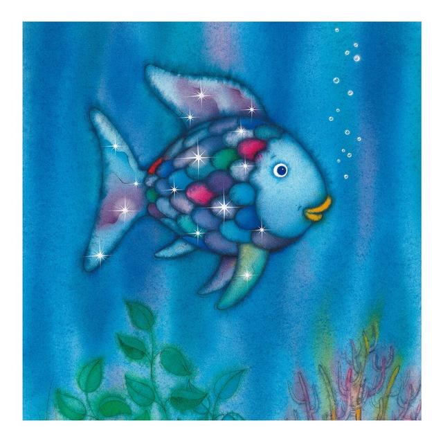 Rainbow Fish Alone in the Deep Blue Sea Semi-Gloss Wallpaper Roll East Urban Home Size: 2.4m x 240cm, Materialqualität: Standard (110g/m²) on Productcaster.