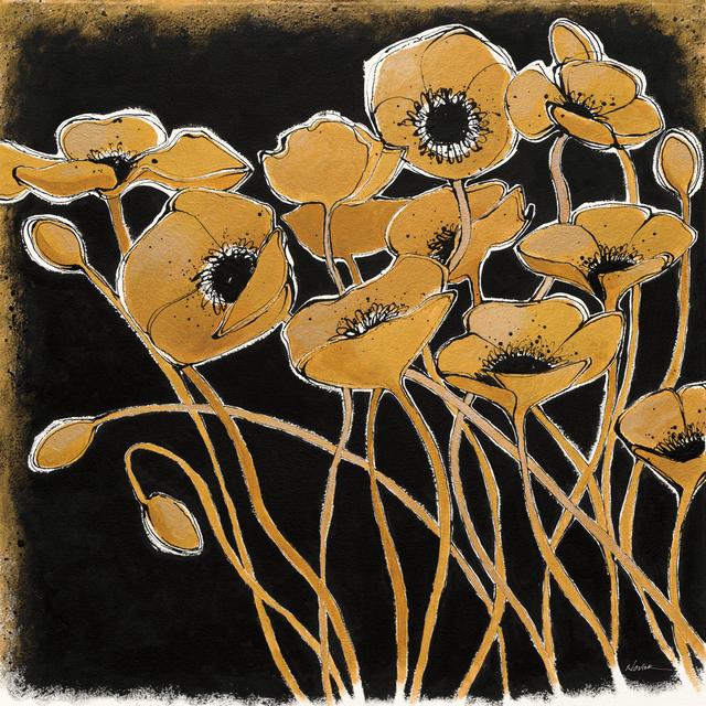 Line Poppies I by Shirley Novak - Wrapped Canvas Print ClassicLiving Size: 30cm H x 30cm W x 3.8cm D on Productcaster.