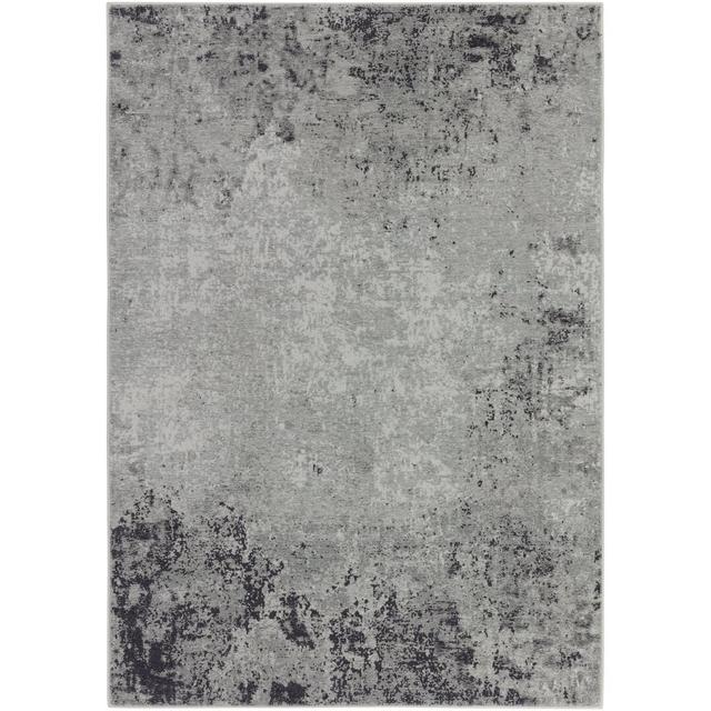 Landreneau Flatweave Dark Grey/Light Grey/White Rug Etta Avenue Rug Size: Rectangle 125 x 180cm on Productcaster.