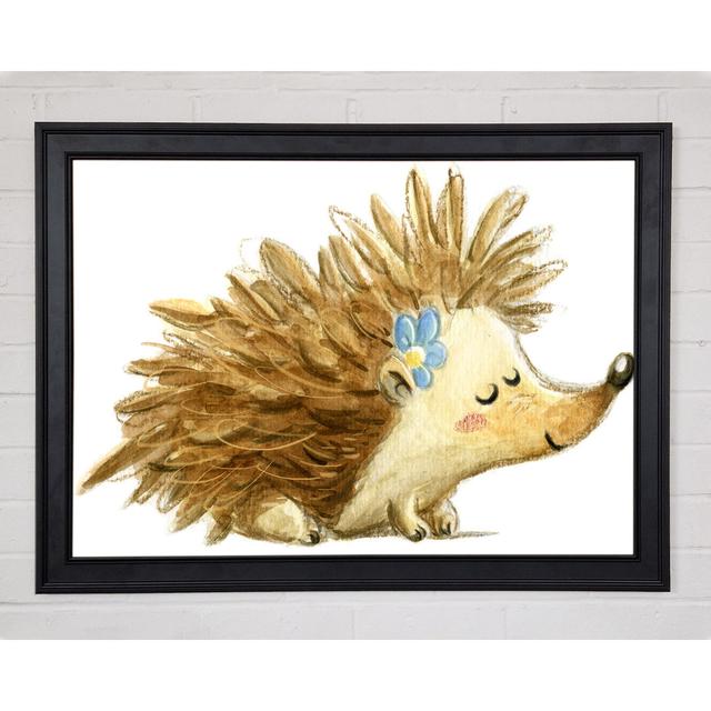 The Happy Hedgehog - Single Picture Frame Art Prints Harriet Bee Size: 29.7cm H x 42cm W x 1.5cm D, Format: Matte Black Framed Paper on Productcaster.