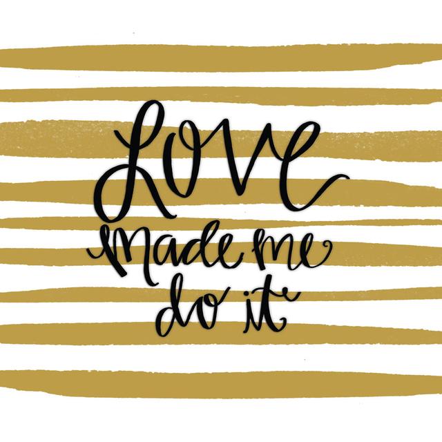 Love Make Me Do It Gold Strips Happy Larry Size: 122cm H x 122cm W x 3.8cm D on Productcaster.