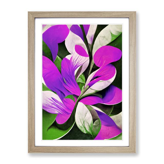 Delicate Abstract Floral No.4 - Picture Frame Graphic Art Marlow Home Co. Frame Colour: Oak, Size: 64cm H x 46cm W x 2cm D on Productcaster.