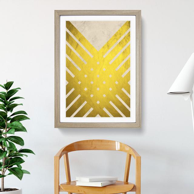 Golden Lattice - Picture Frame Graphic Art East Urban Home Frame Option: Oak Framed, Size: 48cm H x 36cm W x 2cm D on Productcaster.