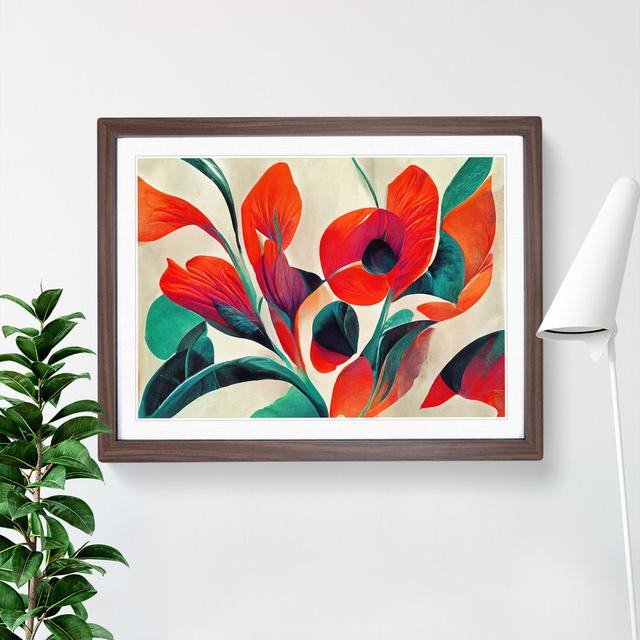 Flowers Abstract Vol.7 - Picture Frame Graphic Art ClassicLiving Size: 46cm H x 64cm W x 2cm D, Frame Colour: Walnut Framed on Productcaster.