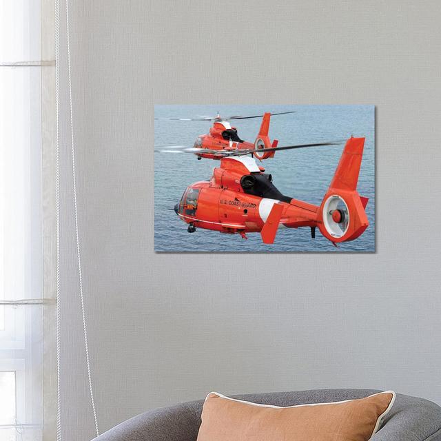 Two Coast Guard HH-65C Dolphin Helicopters Fly In Formation Over The Atlantic Ocean Borough Wharf Size: 45.72cm H x 66.04cm W x 3.81cm D on Productcaster.