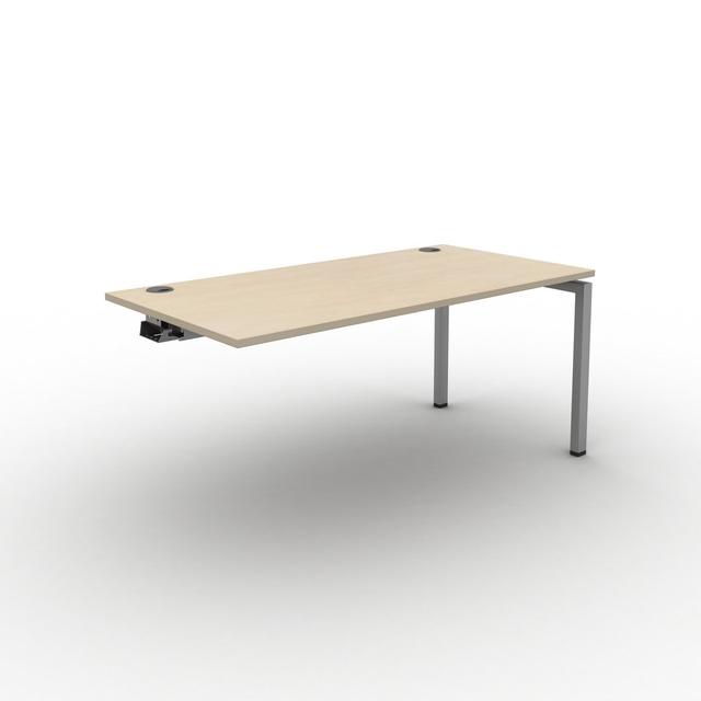 Grazian Desk Ebern Designs Top Colour: Maple, Size: 73cm H x 100cm W x 80cm D, Frame Colour: Silver on Productcaster.