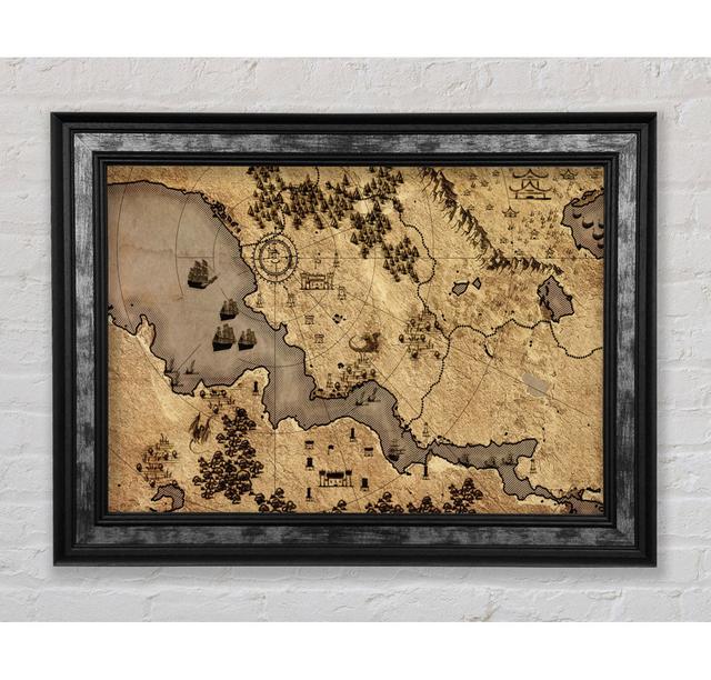 The Sepia Map - Single Picture Frame Art Prints Bright Star Size: 84.1cm H x 142.2cm W x 8cm D on Productcaster.