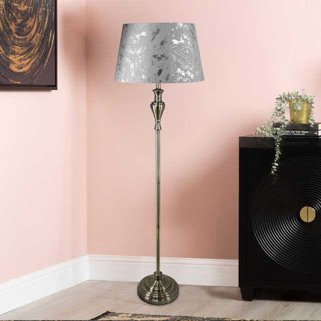 Lilo Floor Lamp (Set of 2) Rosdorf Park Base Finish: Silver on Productcaster.