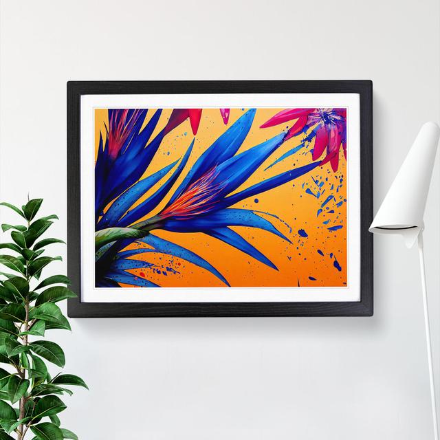 Bird of Paradise Flower Splash Vol.3 - Picture Frame Graphic Art Bay Isle Home Size: 25cm H x 34cm W x 2cm D, Frame Option: Black on Productcaster.