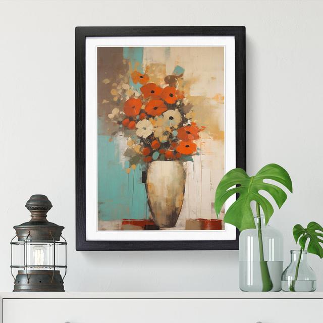 Flowers Mid Century Modern Vol.12 - Picture Frame Print Marlow Home Co. Format: Oak Framed, Size: 46cm H x 34cm W x 2cm D on Productcaster.