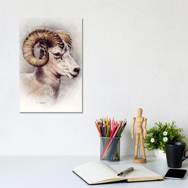 Dall Sheep Portrait - Wrapped Canvas Painting Natur Pur Size: 30.48cm H x 20.32cm W x 1.905cm D on Productcaster.