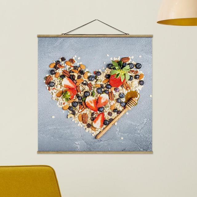 Muesli Heart - Graphic Art Print Ebern Designs Size: 50cm H x 50cm W x 0.3cm D on Productcaster.