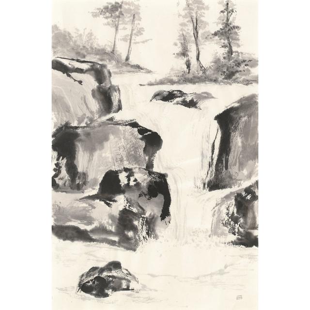 Sumi Waterfall II by Chris Paschke - Wrapped Canvas Painting Alpen Home Size: 46cm H x 30cm W x 3.8cm D on Productcaster.