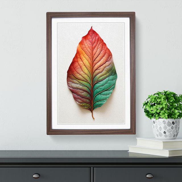 Leaf Contemporary No.2 - Single Picture Frame Print on Wood 17 Stories Frame Colour: Walnut, Size: 34cm H x 25cm W x 2cm D on Productcaster.