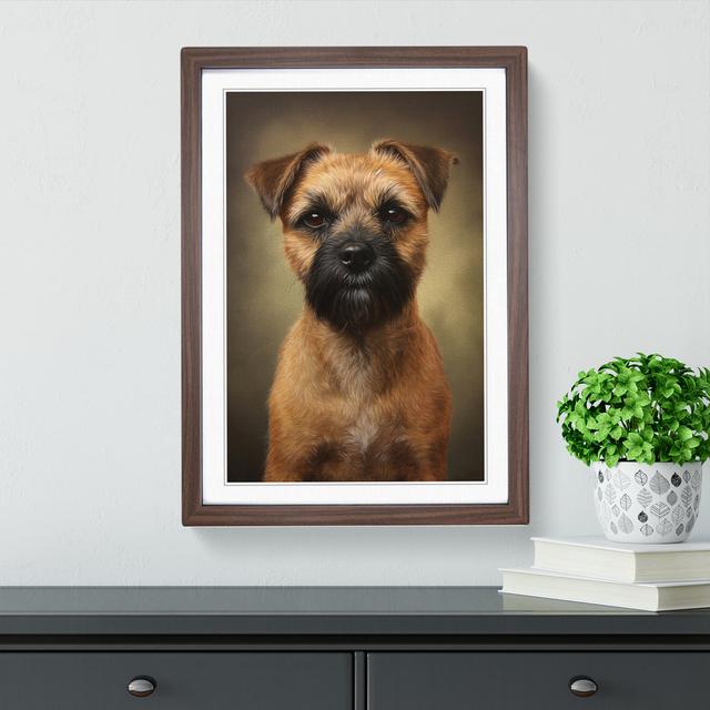 Border Terrier Realism No.2 - Single Picture Frame Print on Wood Marlow Home Co. Size: 46cm H x 34cm W, Format: Walnut Framed on Productcaster.