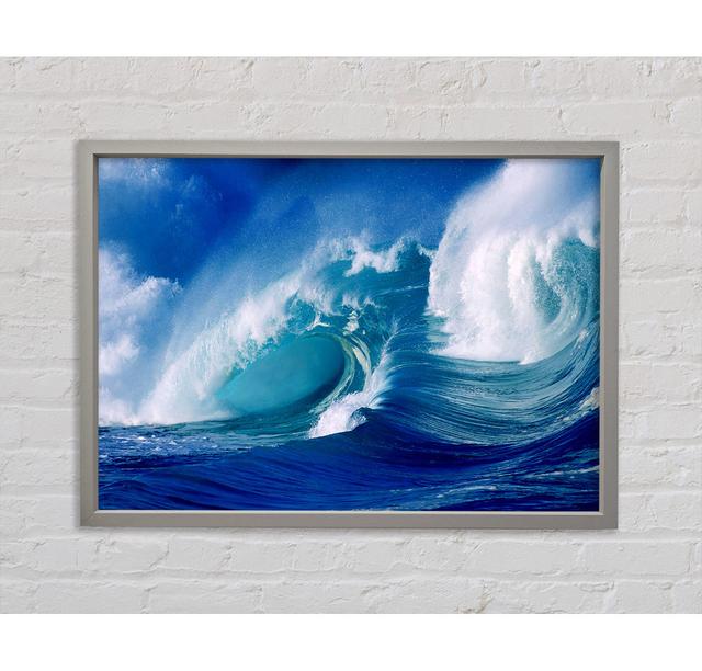 Huge Crashing Blue Ocean Wave - Print Bright Star Size: 59.7cm H x 84.1cm W x 3.3cm D on Productcaster.