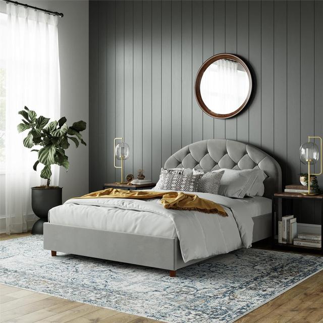 Derina Upholstered Bed Frame Rosalind Wheeler Mattress Size: Double (4'6) on Productcaster.