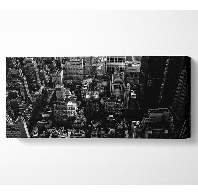 New York City Schwarz und Weiß - Kunstdrucke auf Leinwand - Wrapped Canvas Ebern Designs Größe: 50,8 cm H x 121,9 cm B x 10 cm T on Productcaster.